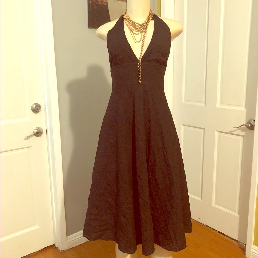 J.Crew Crepe Cotton Fit and Flare Halter Dress